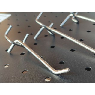 Гачок хромований в перфорацію L150мм.d4мм. крок 30мм